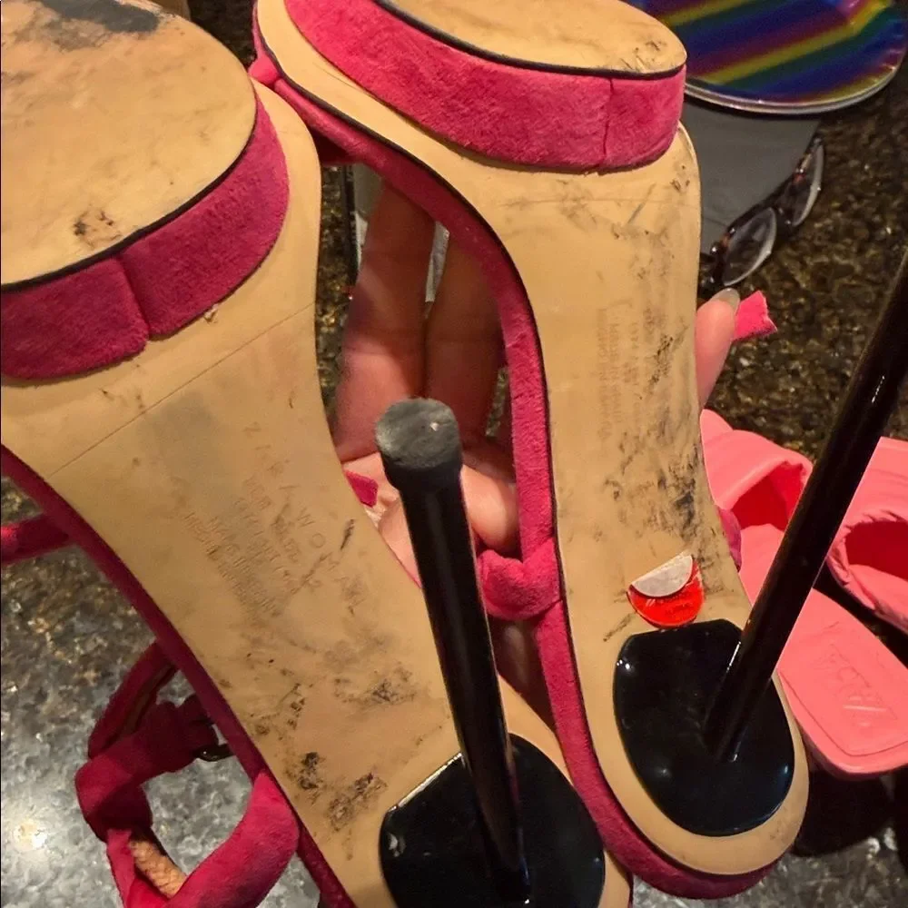 Elegant Pink Strappy Heels Size 7.5 HIGH Heel